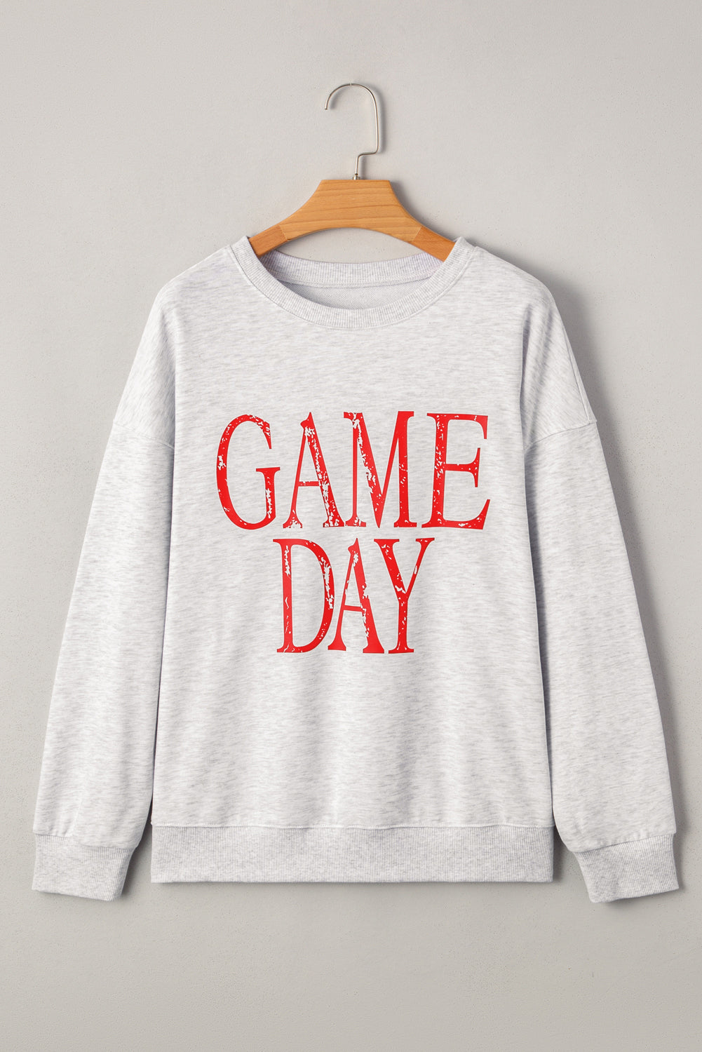 Red Vintage Washed GAME DAY Graphic Baggy Sweatshirt