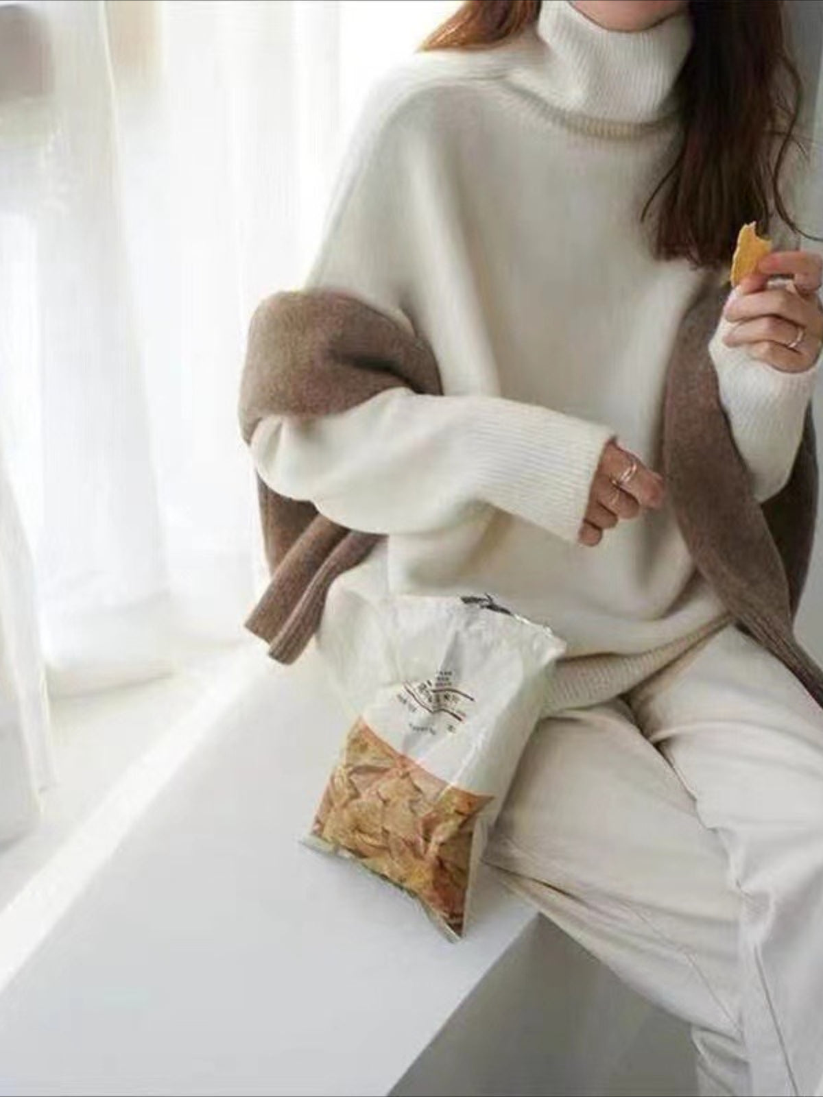 Lazy Style Loose and Versatile Knitted Pullover Sweater
