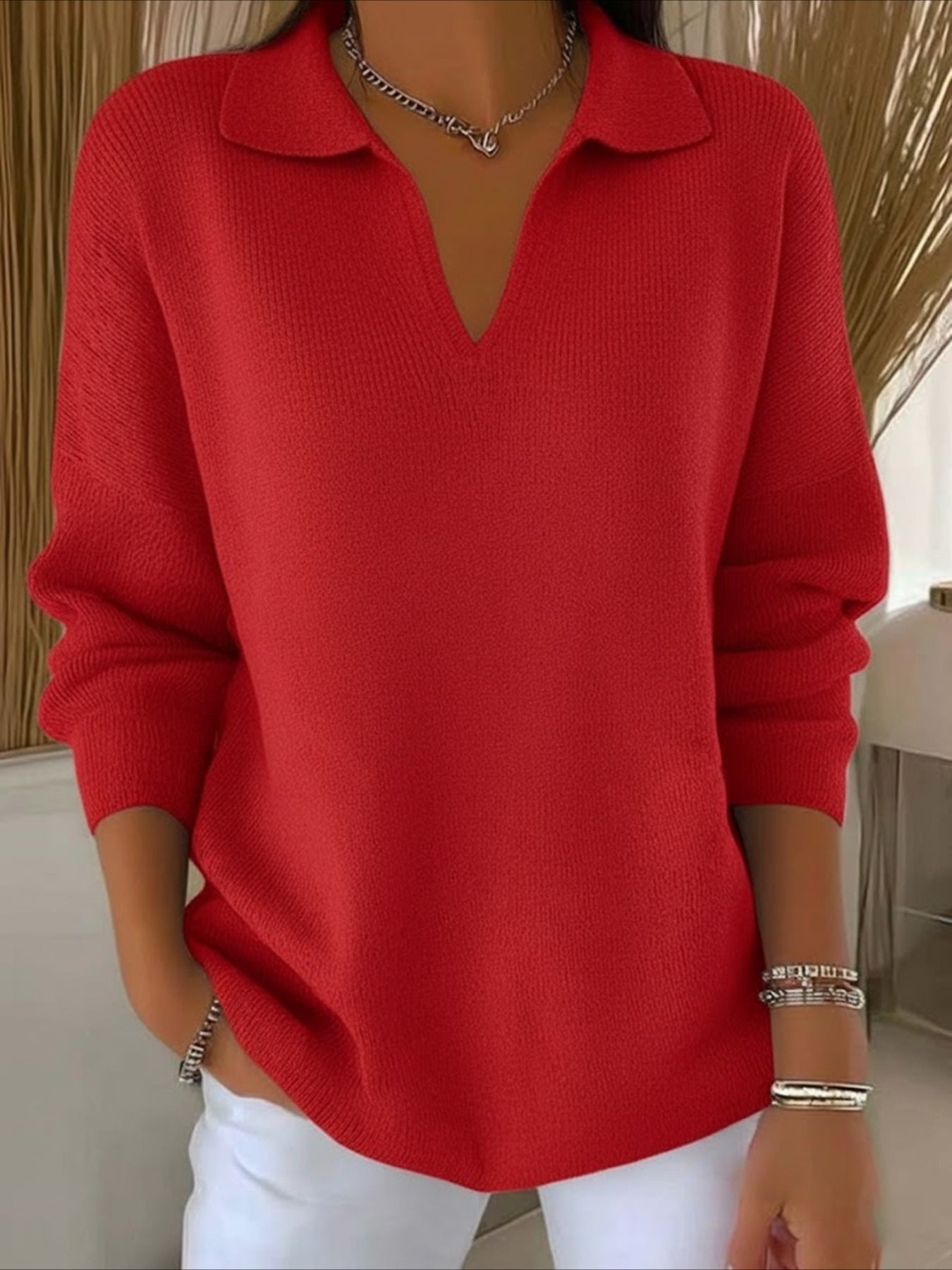 Classic Casual Lapel Sweater