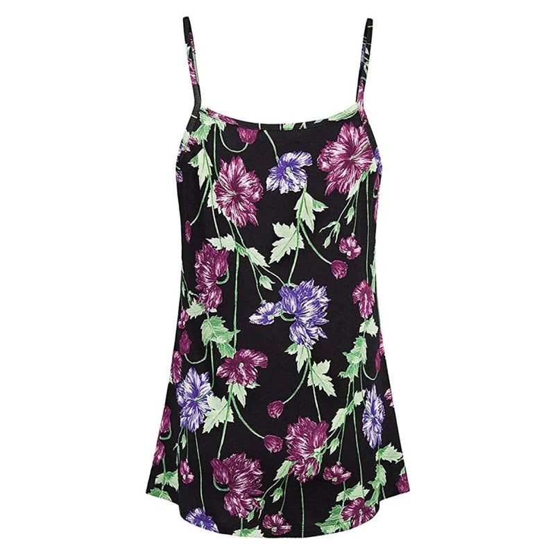 Women's Floral Print Spaghetti Tank Top - Comfortable and Stylish Sleeveless Top