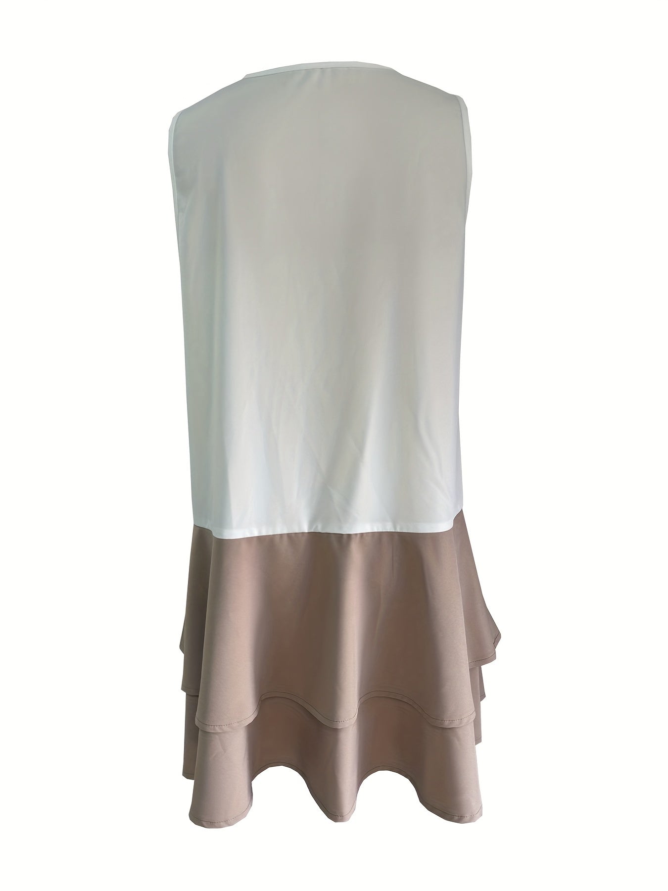 Bohemian Lace Detail Layered Dress Sleeveless Round Neck Mini Dress