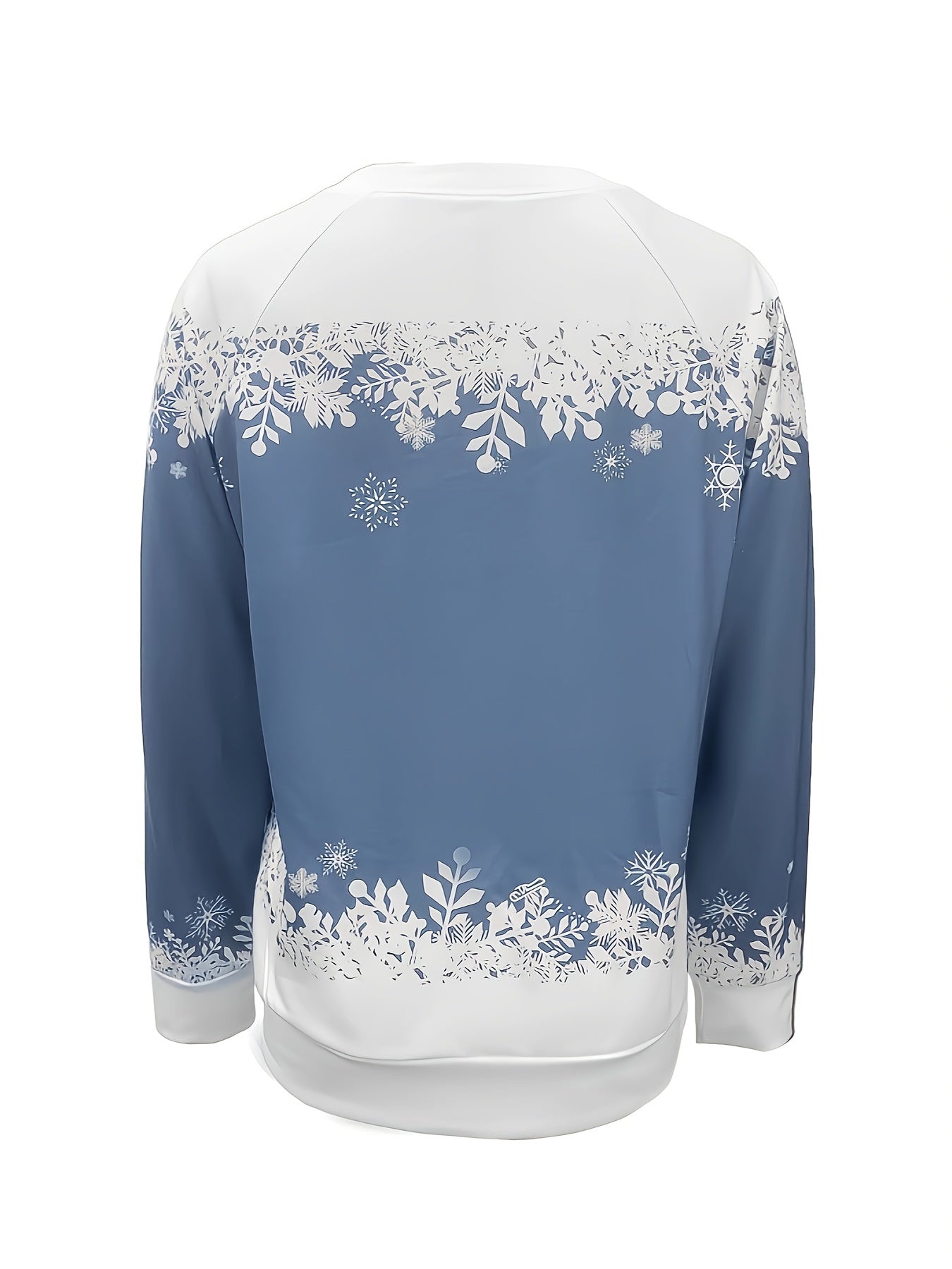 Christmas Snowman Print Sweatshirt, Casual Long Sleeve Crew Neck Sweatshirt