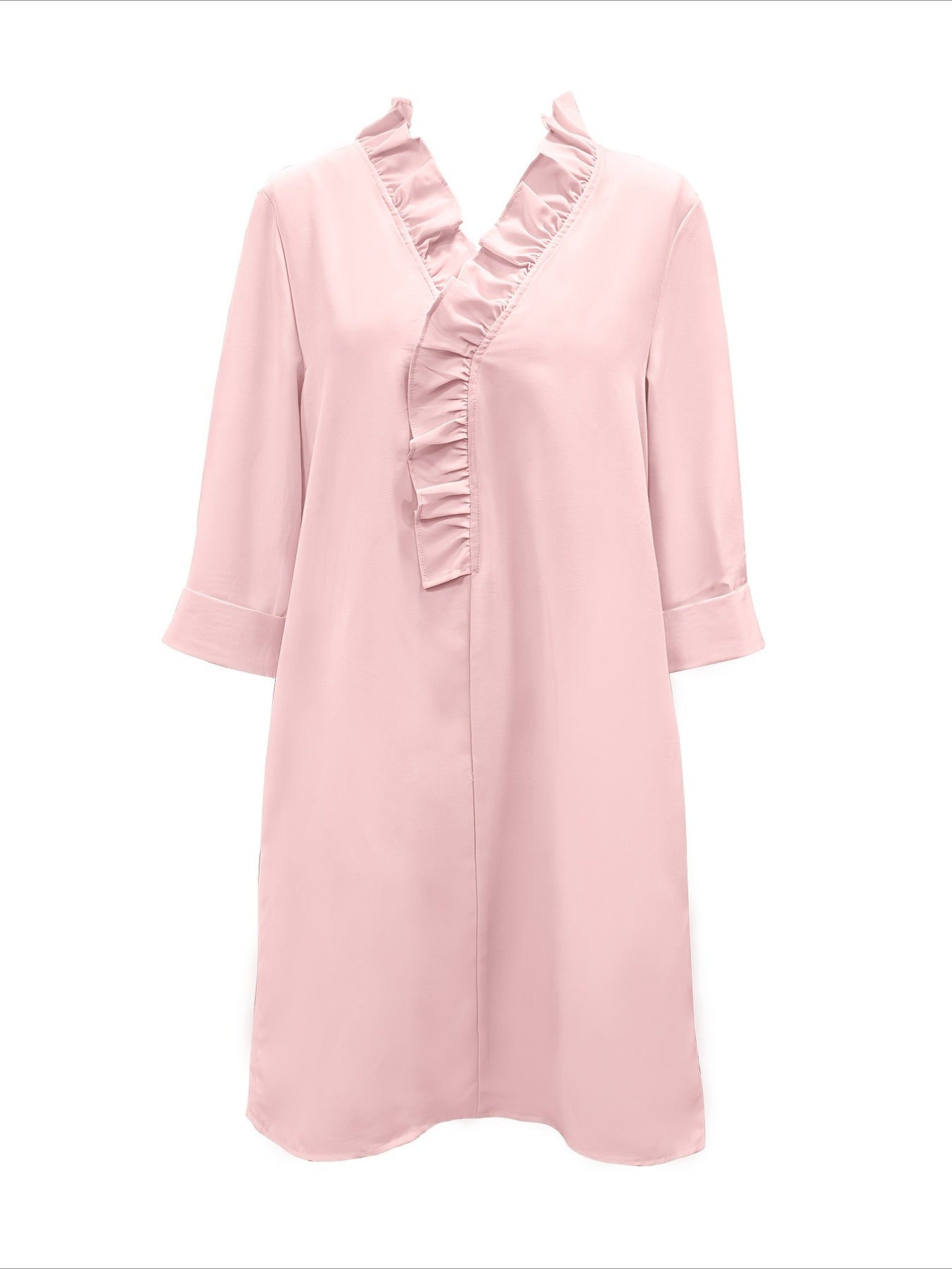 Gentle Style Elegant Commuter Solid Color Versatile Midi Dress