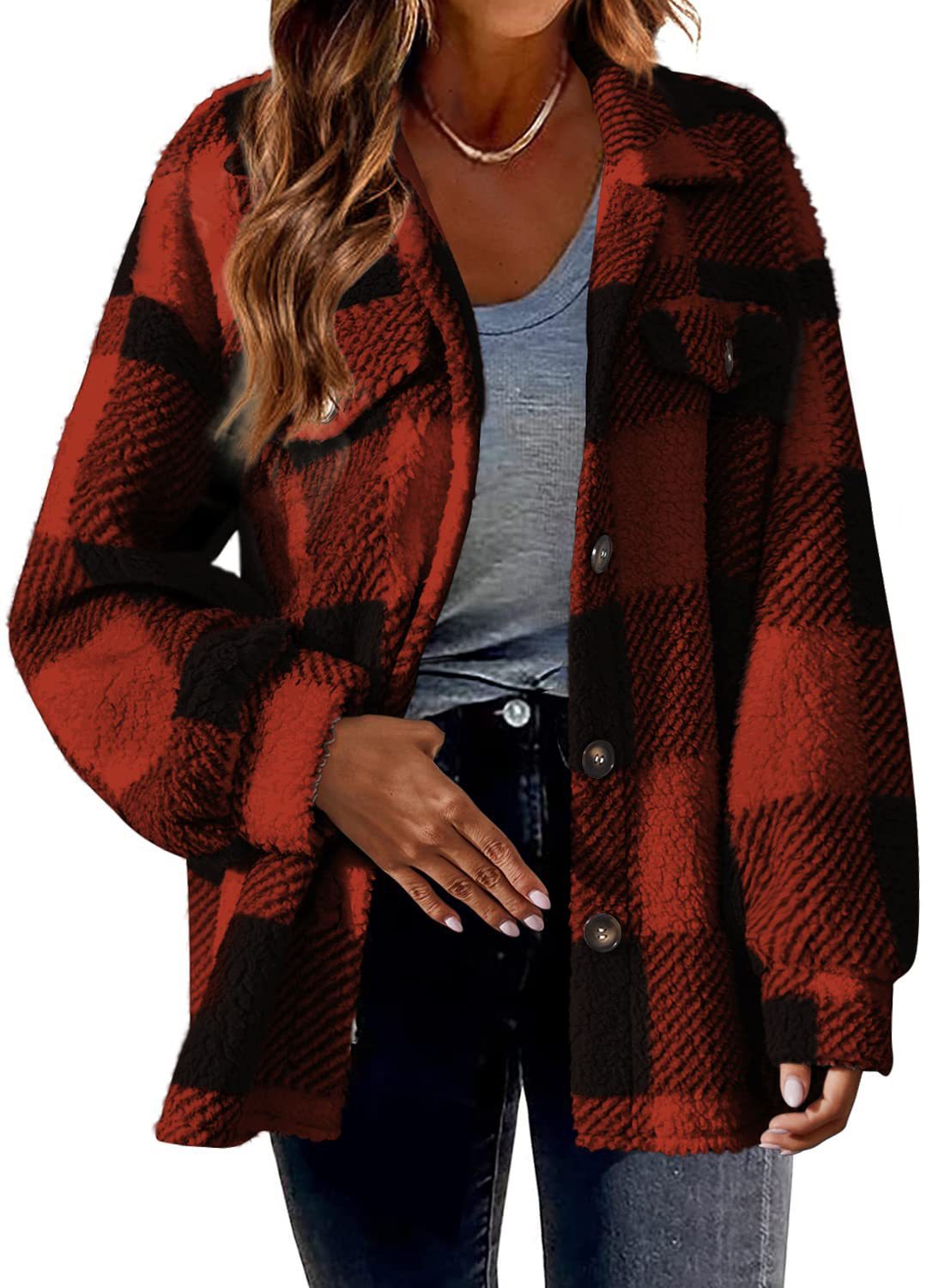 Women's Casual Jackets with Long Sleeves, Thermal Insulation, and Versatile Button Front Design