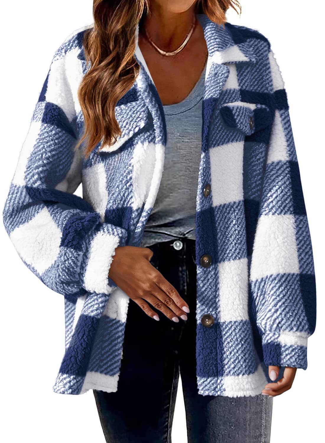 Women's Casual Jackets with Long Sleeves, Thermal Insulation, and Versatile Button Front Design