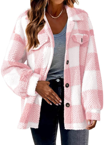 Women's Casual Jackets with Long Sleeves, Thermal Insulation, and Versatile Button Front Design