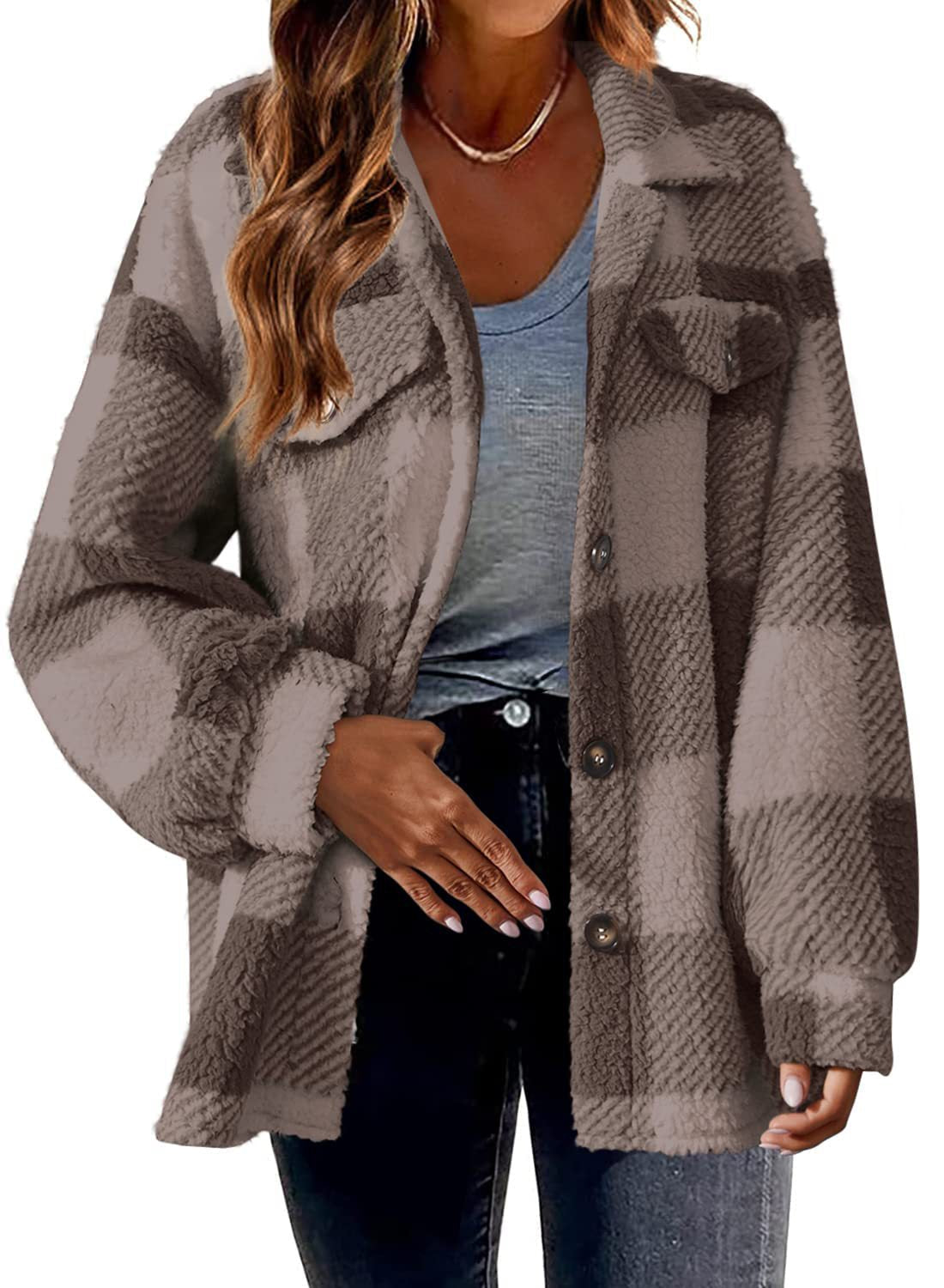 Women's Casual Jackets with Long Sleeves, Thermal Insulation, and Versatile Button Front Design