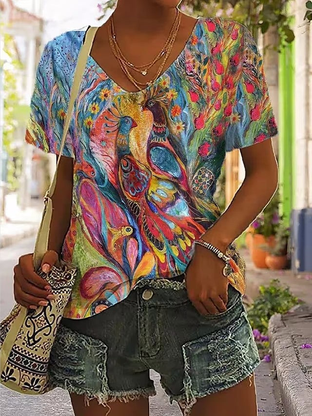 Women's Graphic Print Short Sleeve T-Shirt