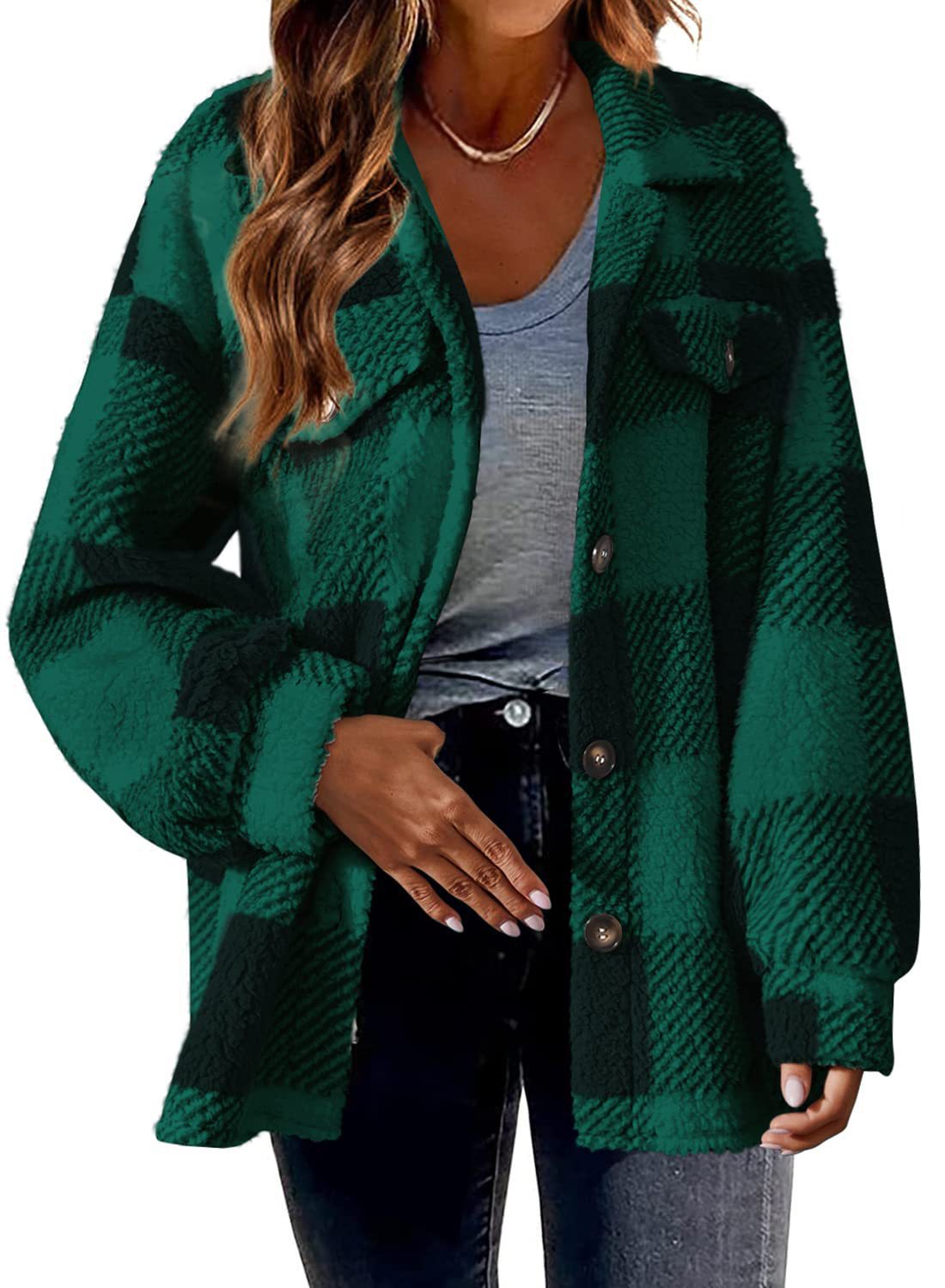 Women's Casual Jackets with Long Sleeves, Thermal Insulation, and Versatile Button Front Design