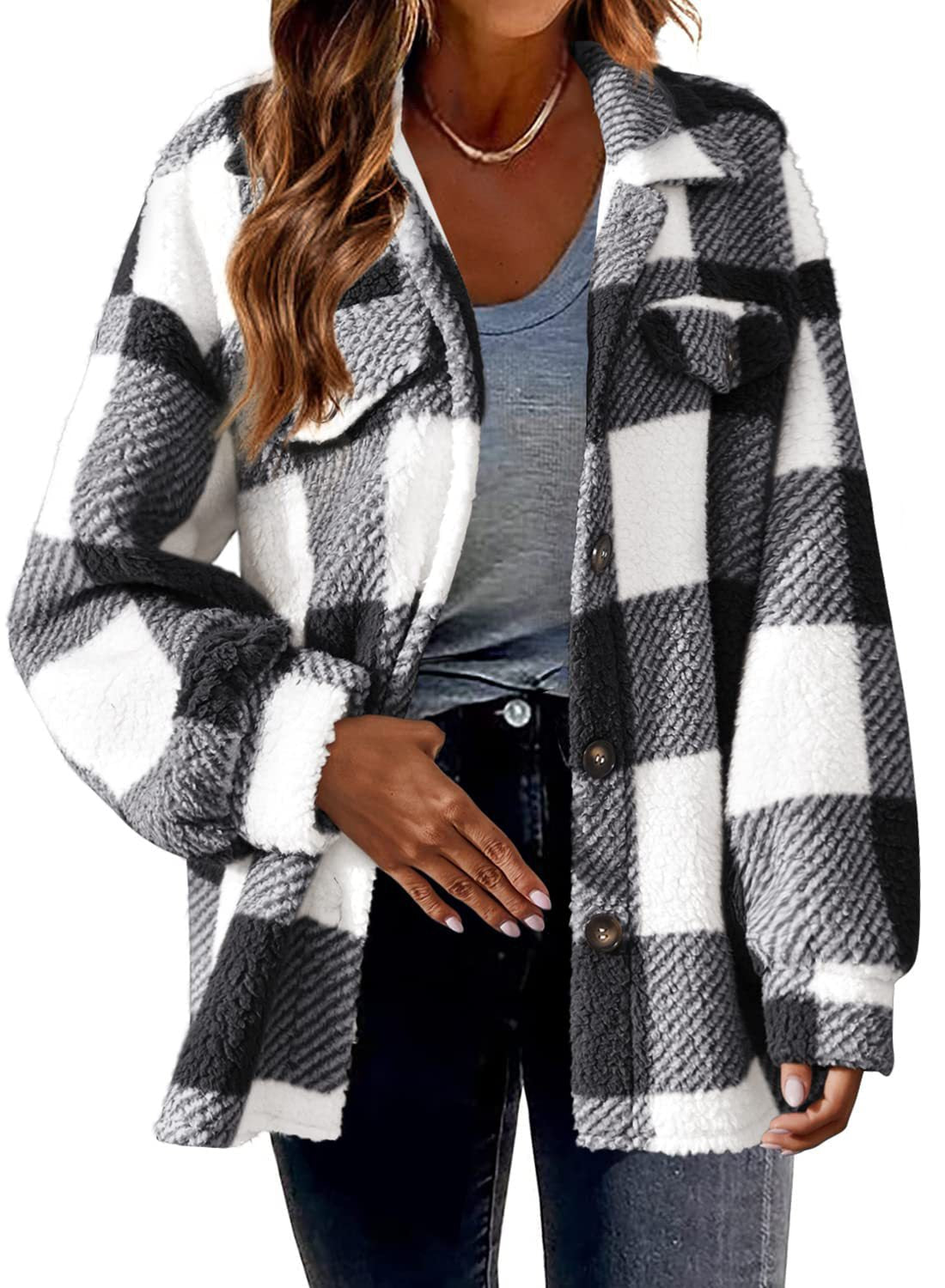 Women's Casual Jackets with Long Sleeves, Thermal Insulation, and Versatile Button Front Design