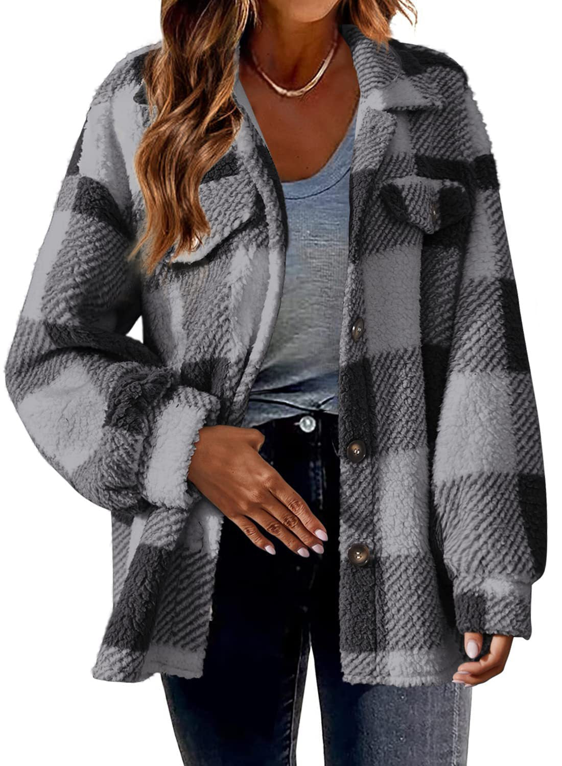 Women's Casual Jackets with Long Sleeves, Thermal Insulation, and Versatile Button Front Design