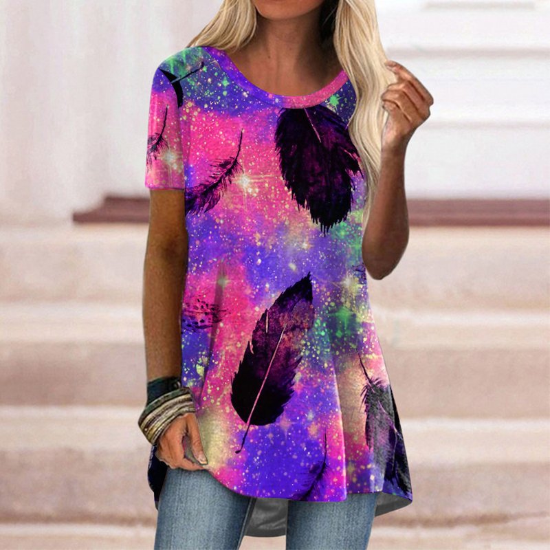 Short Sleeve O Neck Printed T-Shirt