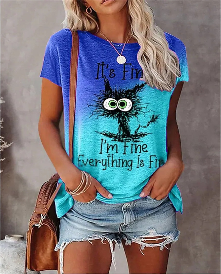 Short Sleeve Loose Pullover Retro Tie Dyed T-Shirt