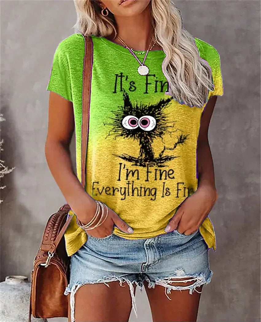 Short Sleeve Loose Pullover Retro Tie Dyed T-Shirt
