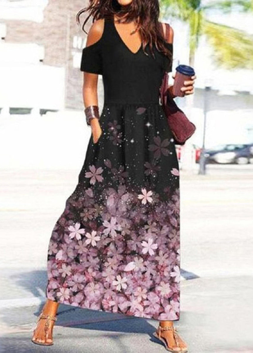 Vacation Style Printed Short Sleeve Dress