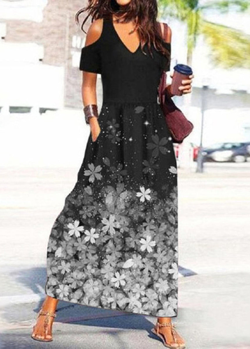 Vacation Style Printed Short Sleeve Dress