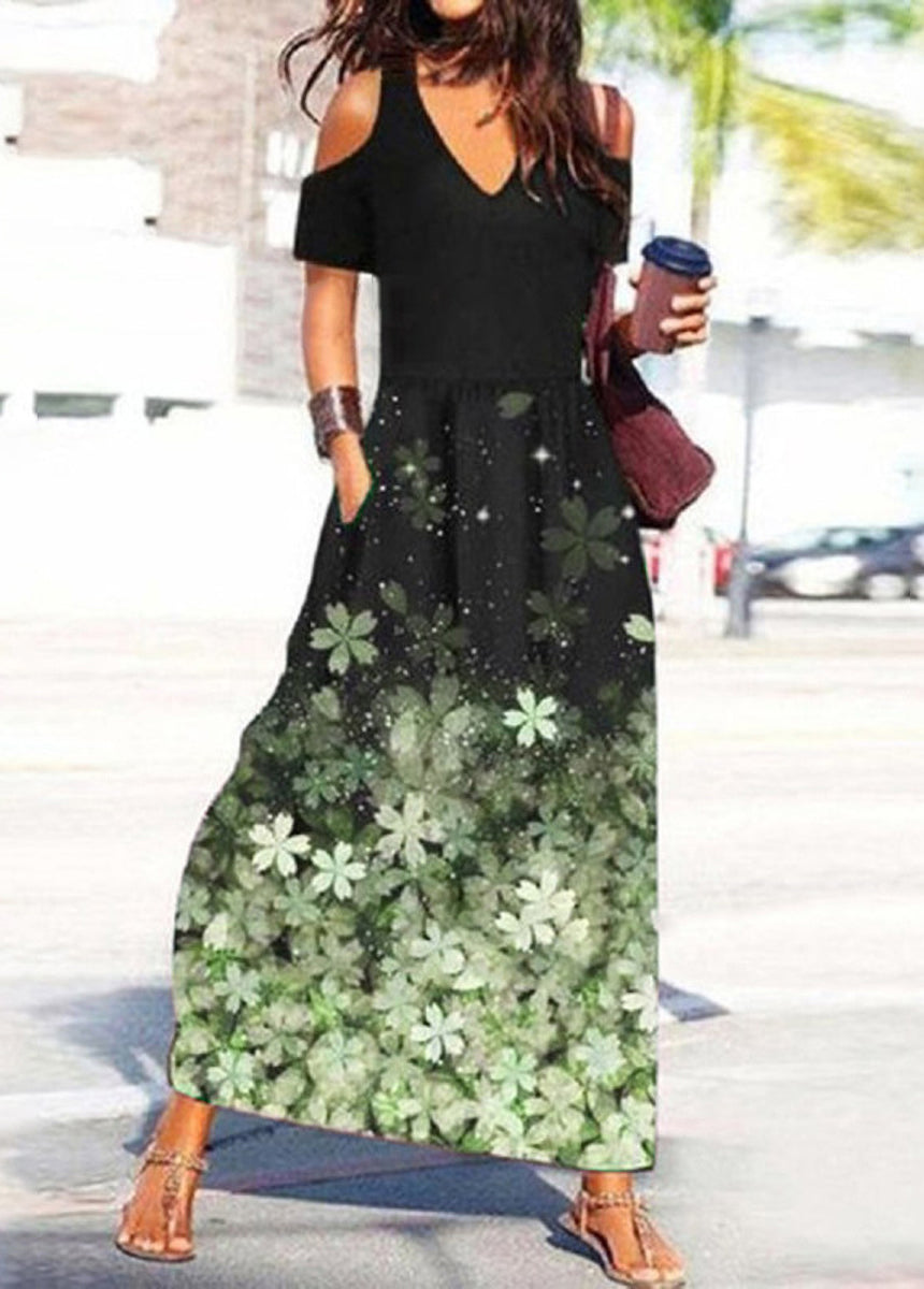 Vacation Style Printed Short Sleeve Dress