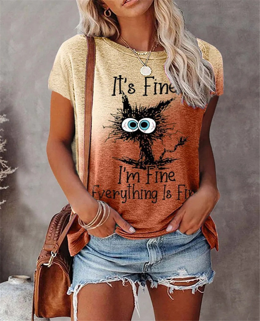 Short Sleeve Loose Pullover Retro Tie Dyed T-Shirt