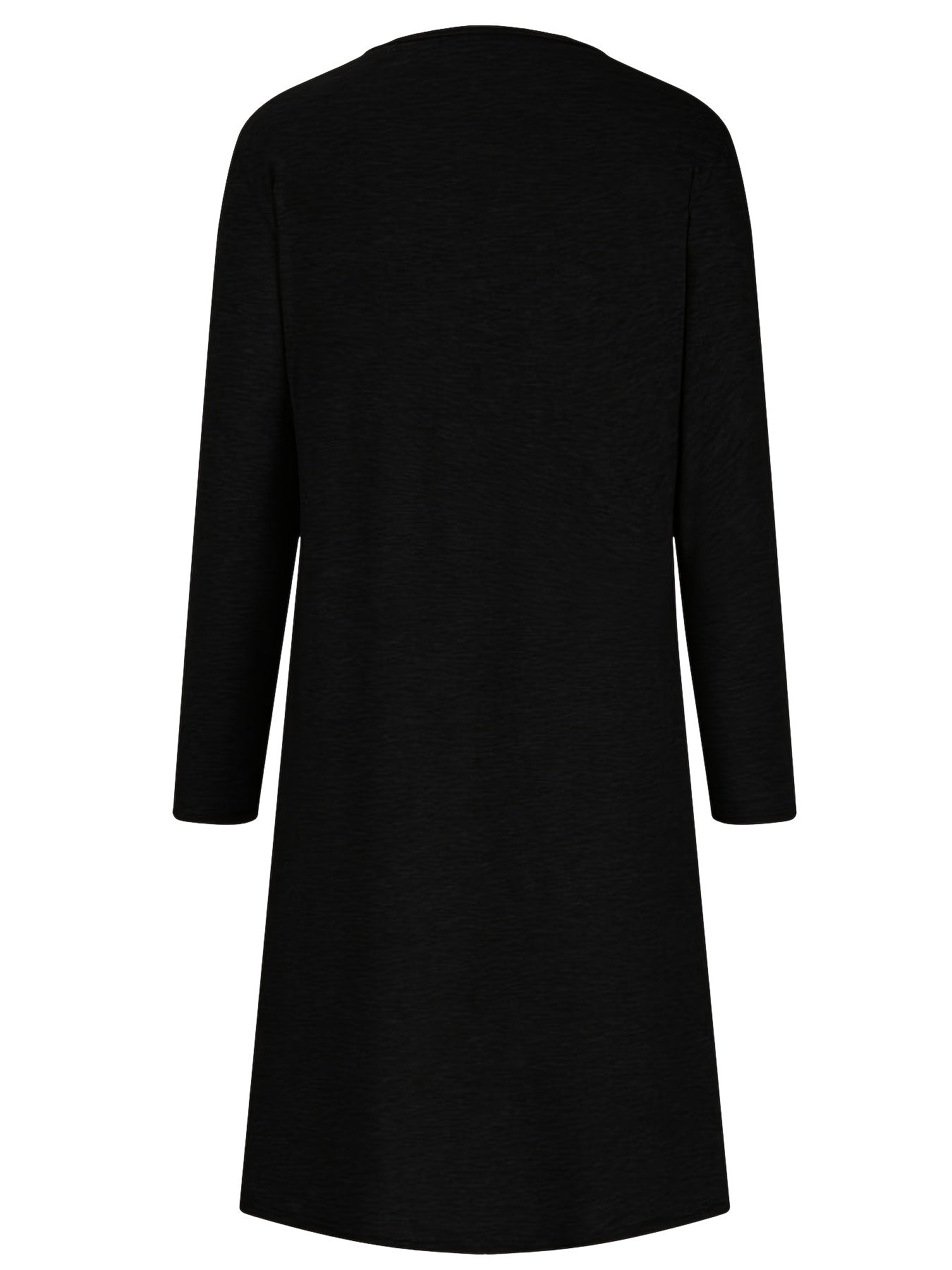 Stylish Plaid Patchwork Dress - Women's Casual Long Sleeve V Neck Ruched Asymmetrical Dresses with Button Detail