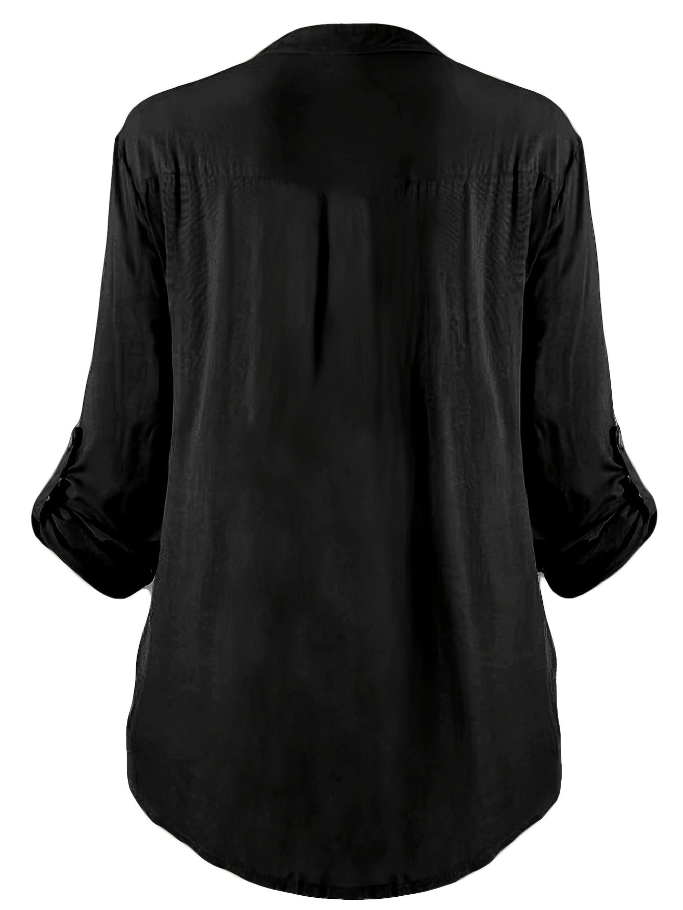 Vintage Lace Splicing Button Front Blouse - Half Sleeve Notched Neck Top