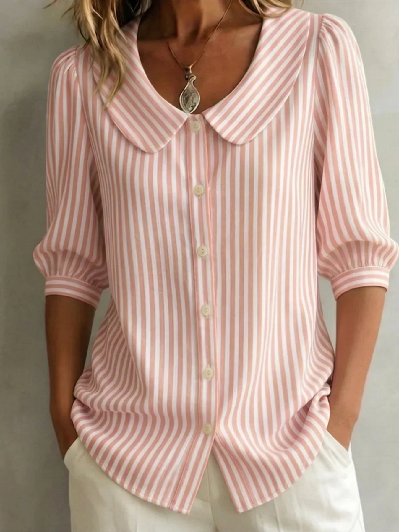Crew Neck Short Sleeve Patterns Regular Shirt