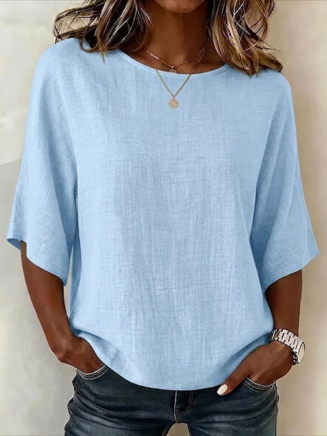 Solid Color Loose Cotton And Linen Vintage Shirt