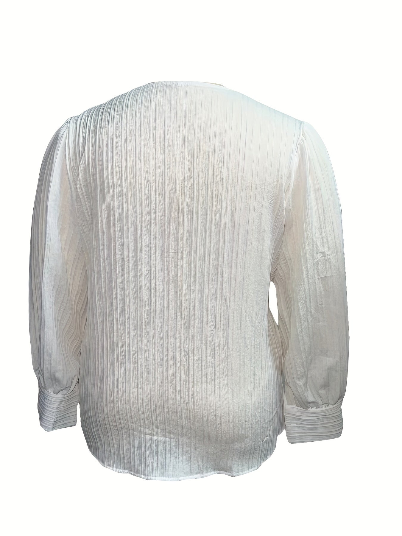 Floral Lace Blouse with V-Neck and Lantern Sleeves