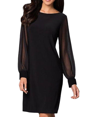 Long Sleeve Crew Neck Dress