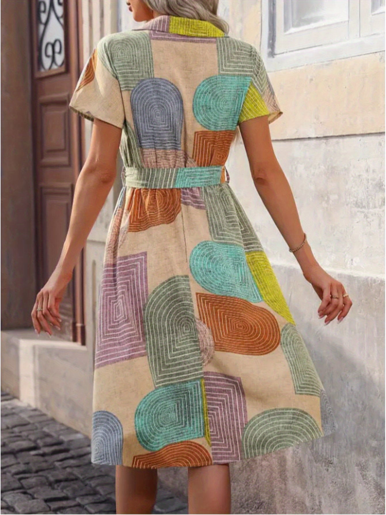 Bohemian Floral Print V-Neck Midi Dress