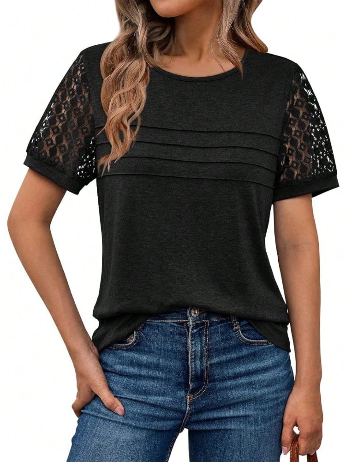 Skeleton Short Sleeve Shirts Lace Tops