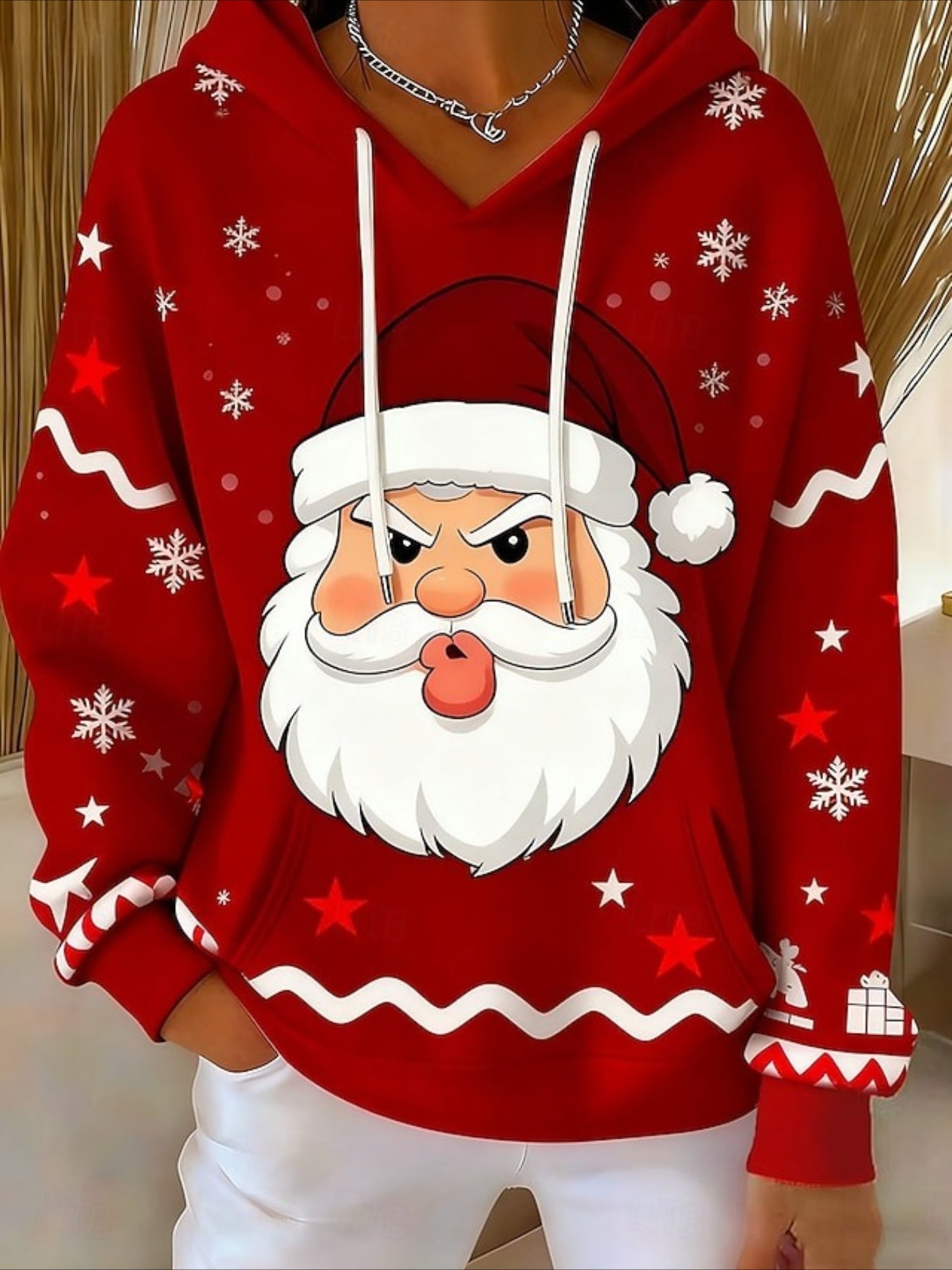 Christmas Snowflake Pullover Hoodie Sweatshirt