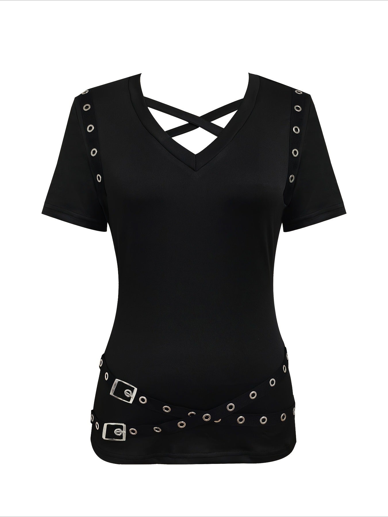 Fashionable Casual Gothic Short Sleeve Top
