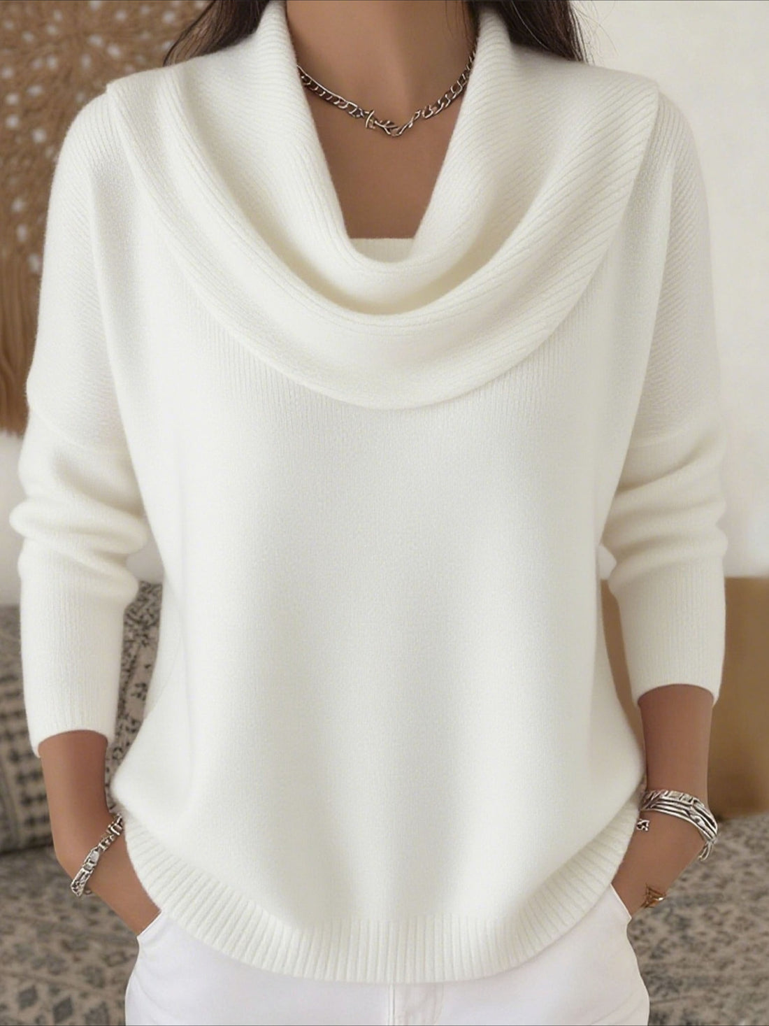Crew Neck Long Sleeve Casual Sweater
