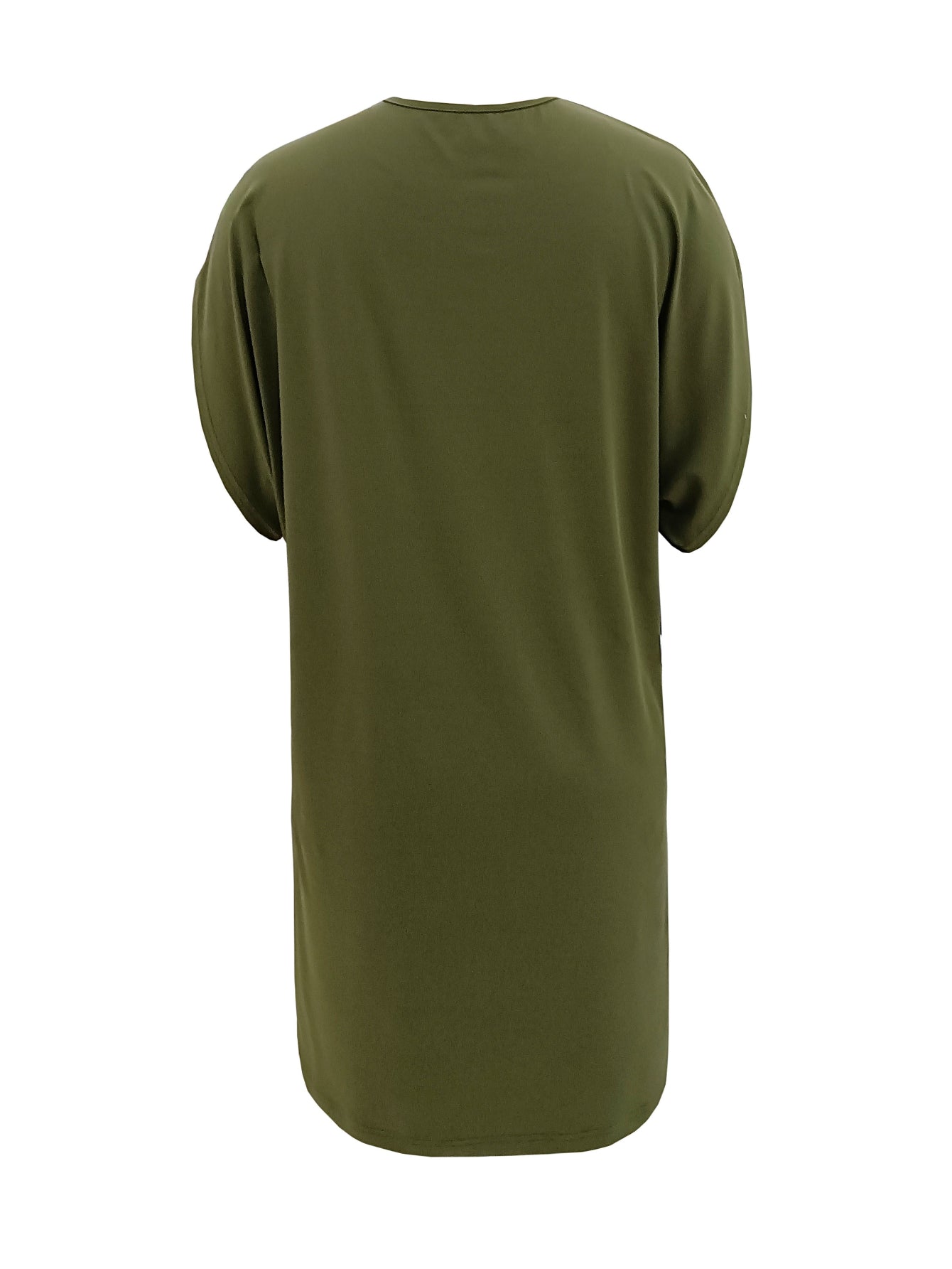 Tucked Solid Dress, Casual V Neck Short Sleeve Dress