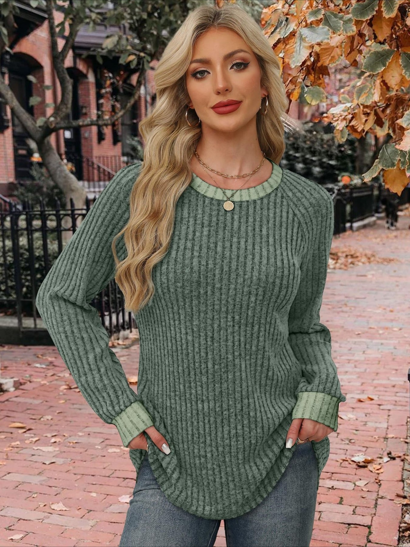 Loose Casual Fluff/Granular Fleece Fabric T-Shirt