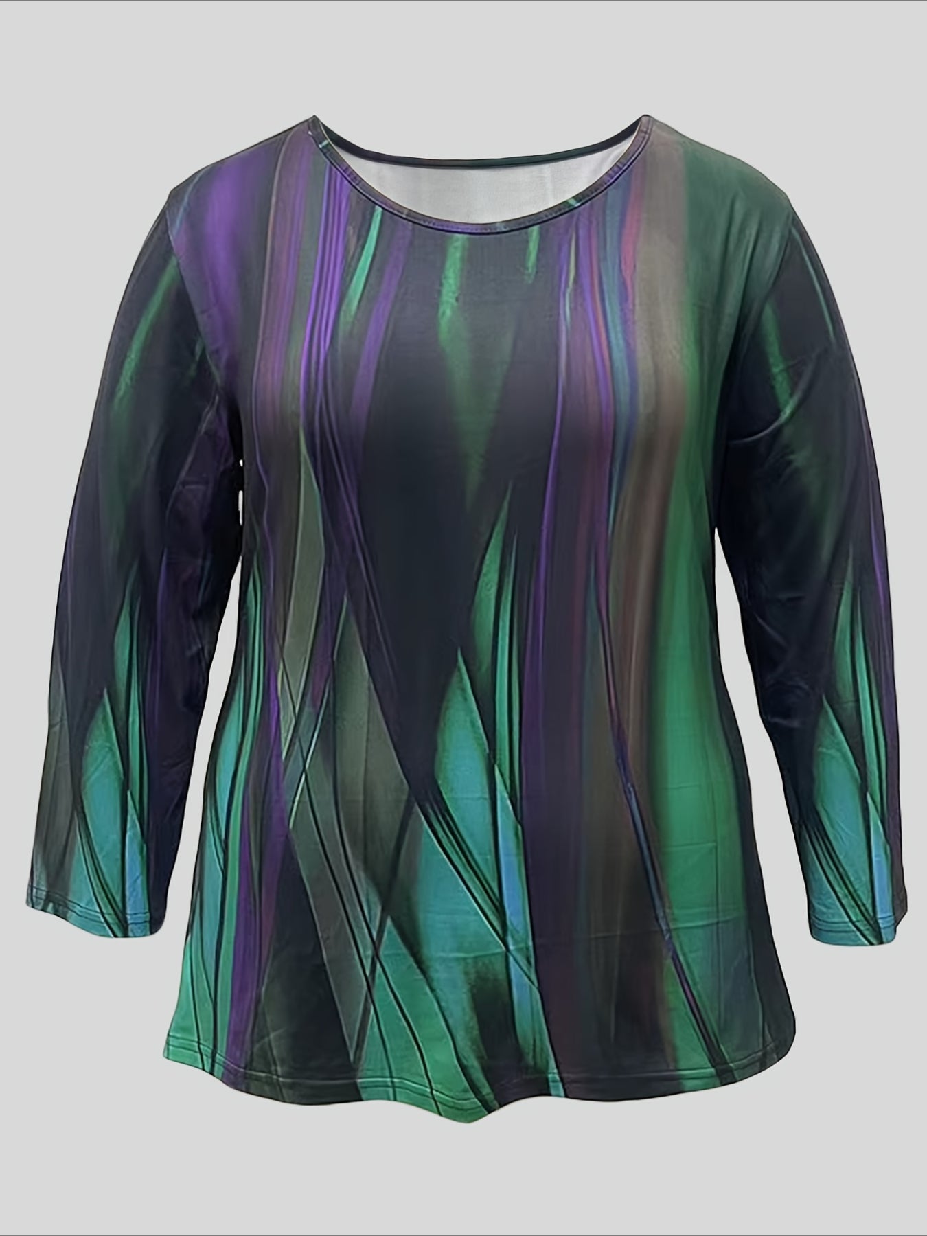 Allover Print T-Shirt, Casual Crew Neck Top