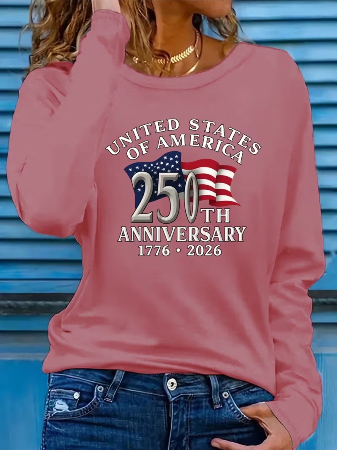 Casual Text Letters Long Sleeve Crew Neck Casual T-shirt