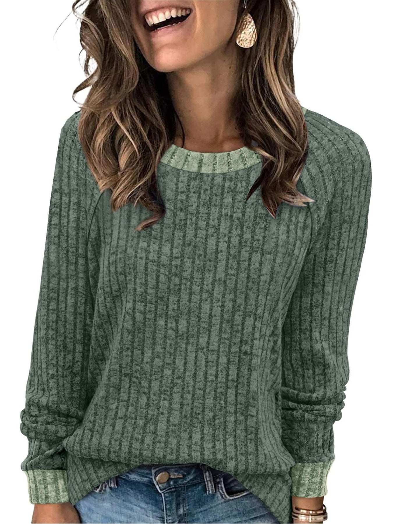 Loose Casual Fluff/Granular Fleece Fabric T-Shirt