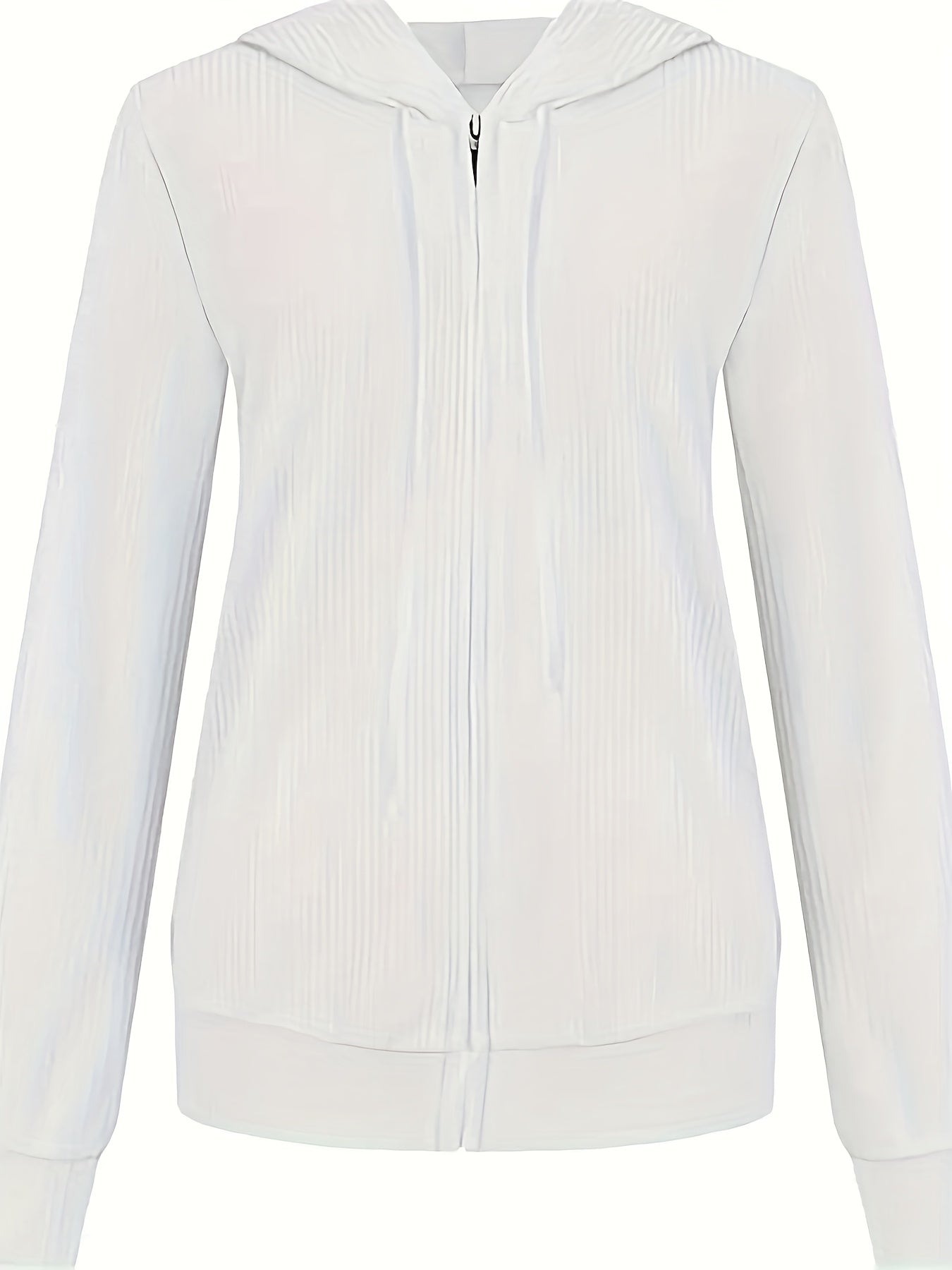 Women's Casual Zip Up Hoodie with Drawstring and Long Sleeves - Stay Warm and Stylish