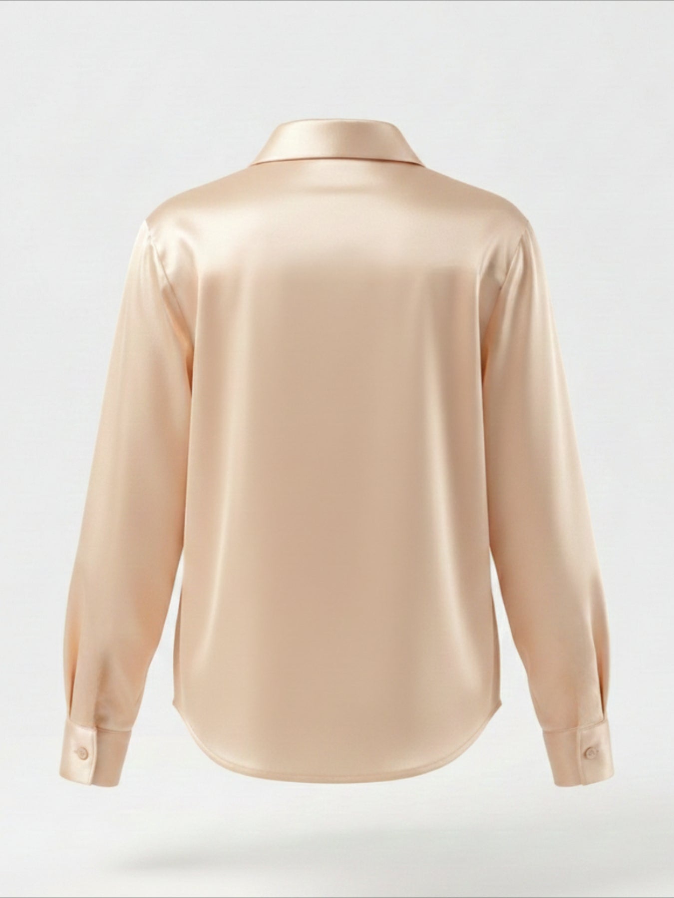 Plain Stand Collar Long Sleeve Shirt Split Joint Casual Daily Spring/Fall Top