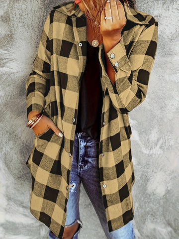 Stylish Plaid Long Sleeve Button Front Blouse - Women's Casual Shirt - Soft, Breathable, Relaxed Fit