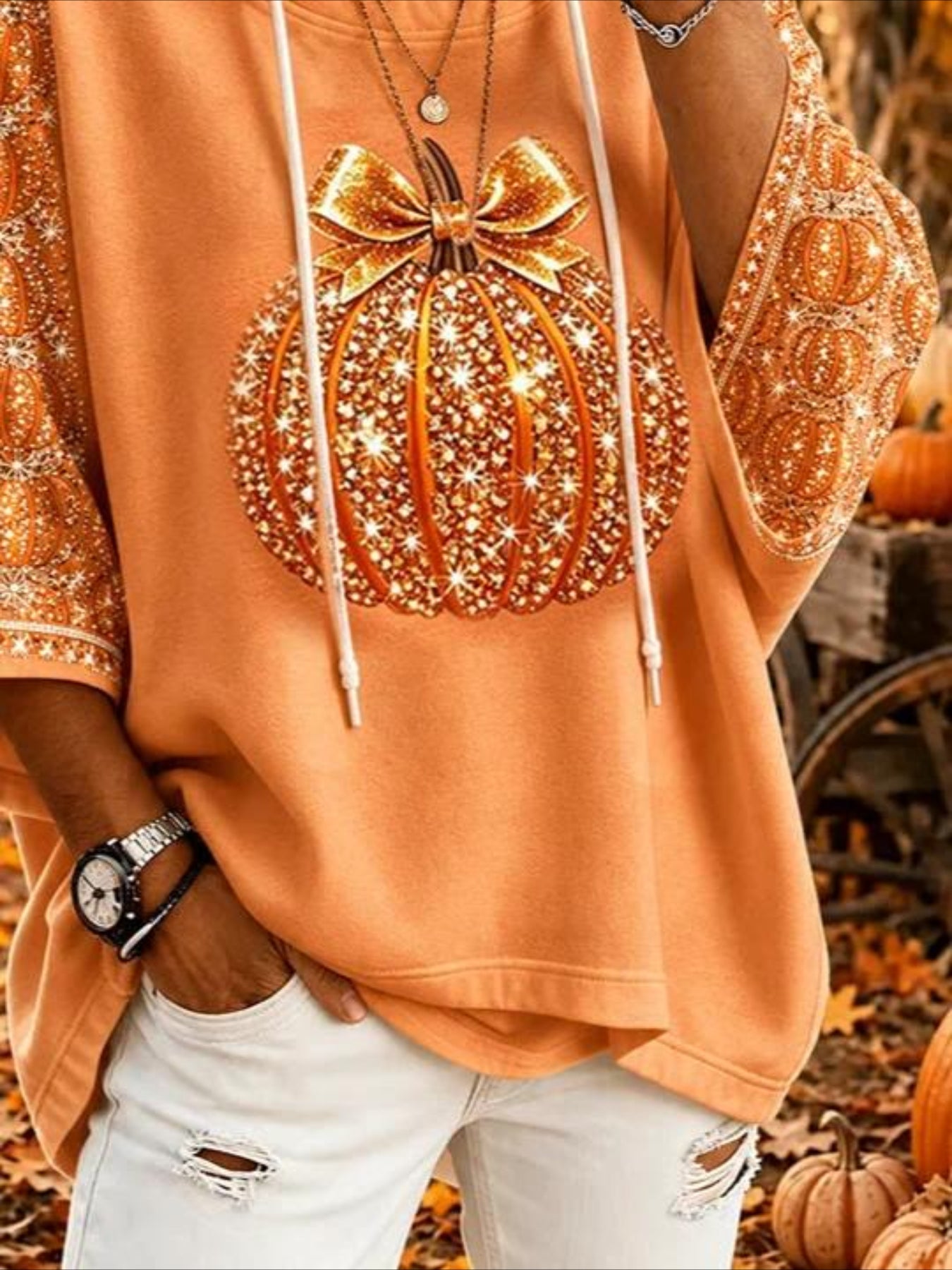 Halloween Printing Half Sleeve Vintage Daily Spring/Fall Hoodie