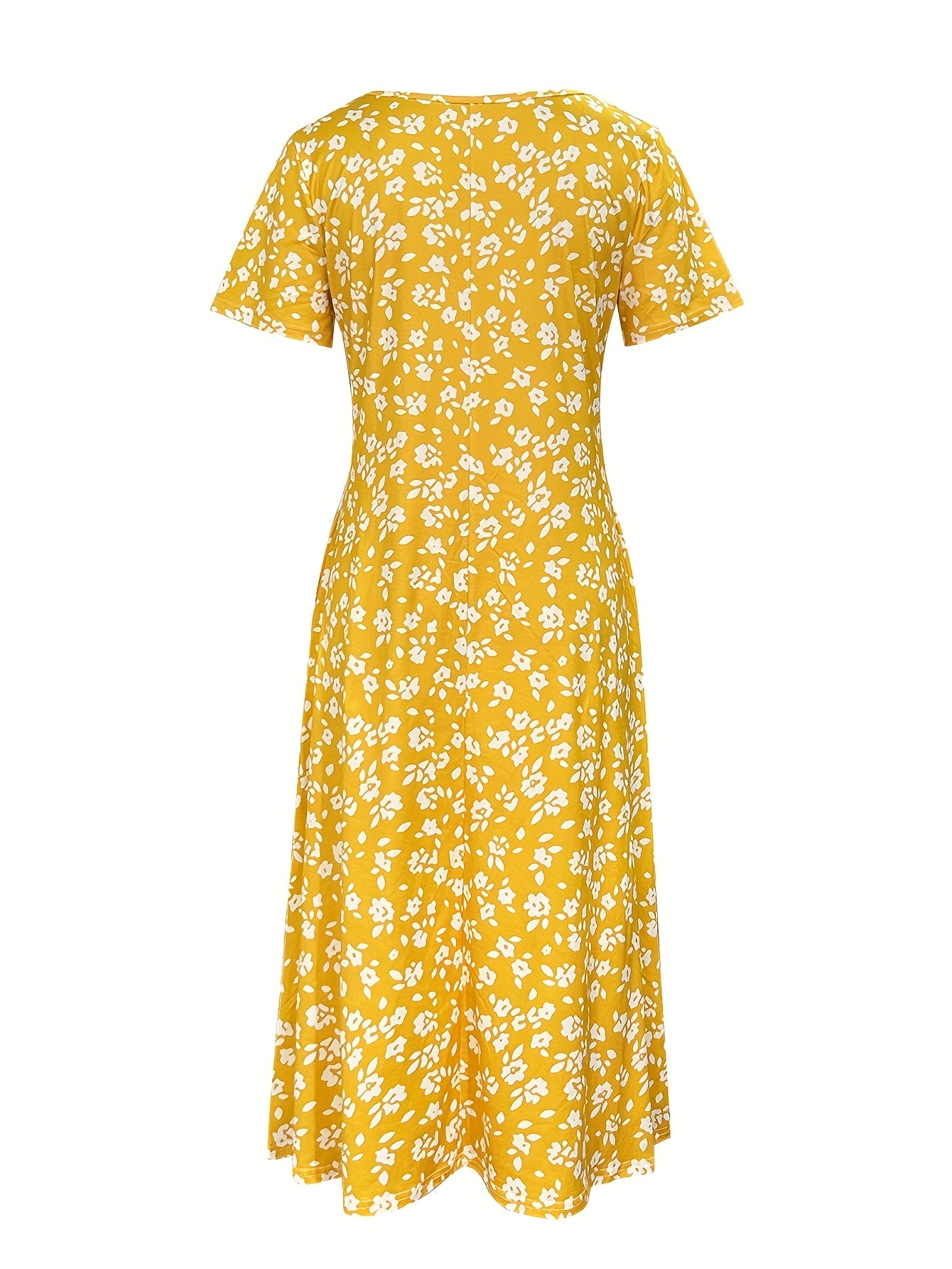Chic Floral Print V-Neck Sleeveless Midi Dress