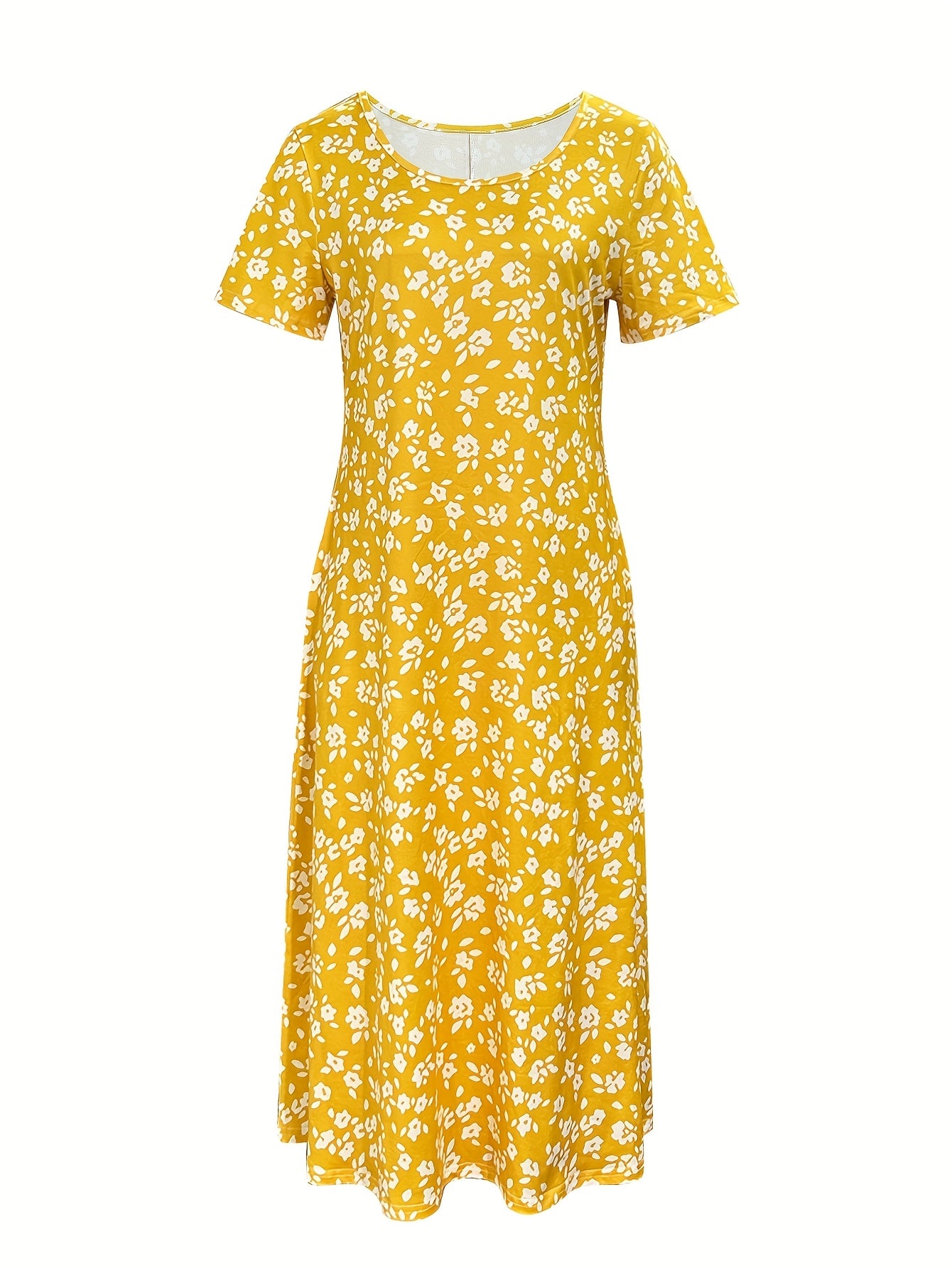 Chic Floral Print V-Neck Sleeveless Midi Dress