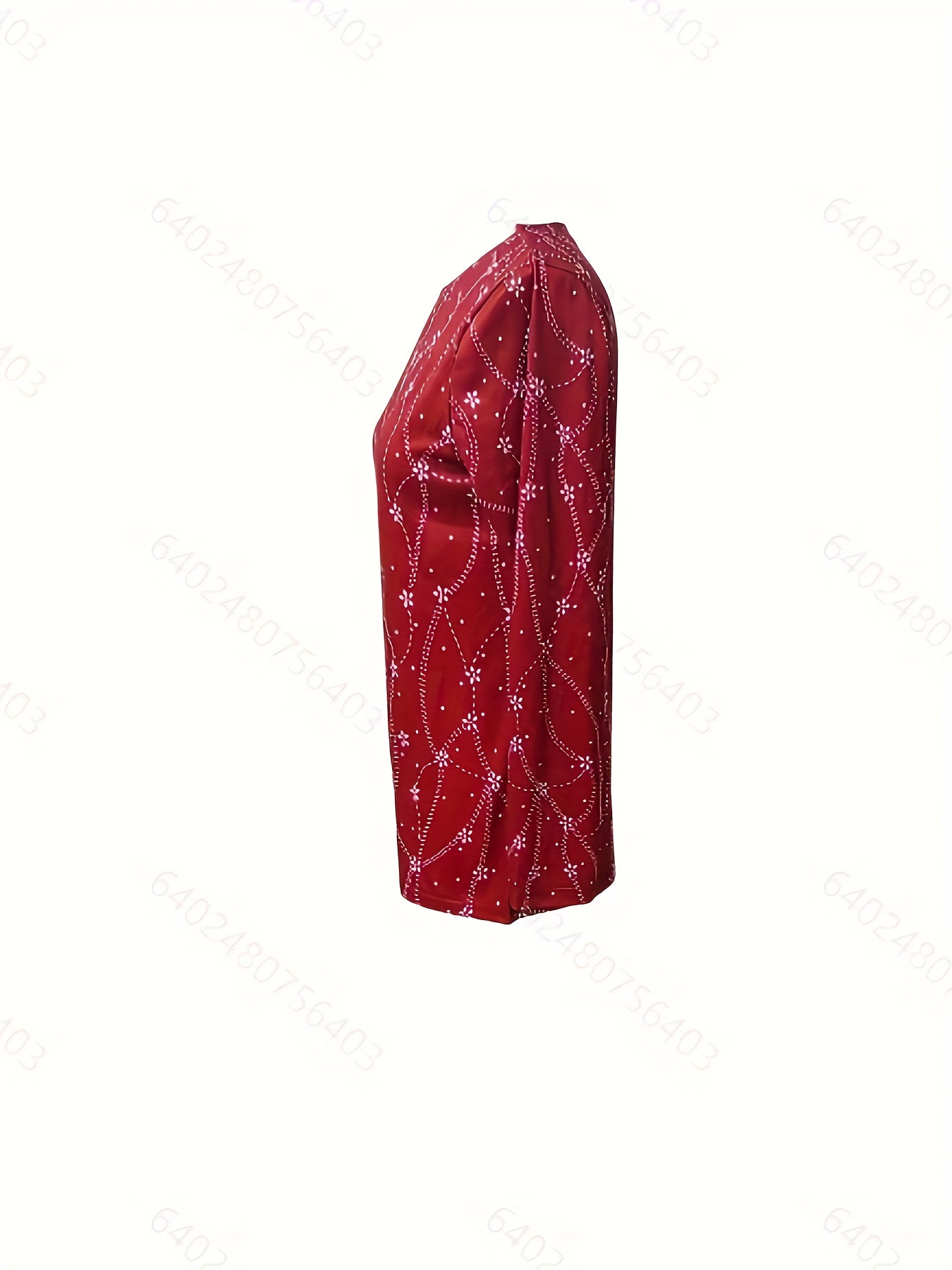 Floral Print Crew Neck T-Shirt, Casual Long Sleeve Top
