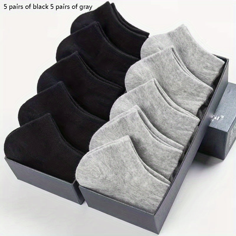 5/10/12 Pairs Comfy Ankle Socks, Solid Color Ankle Sock Pack