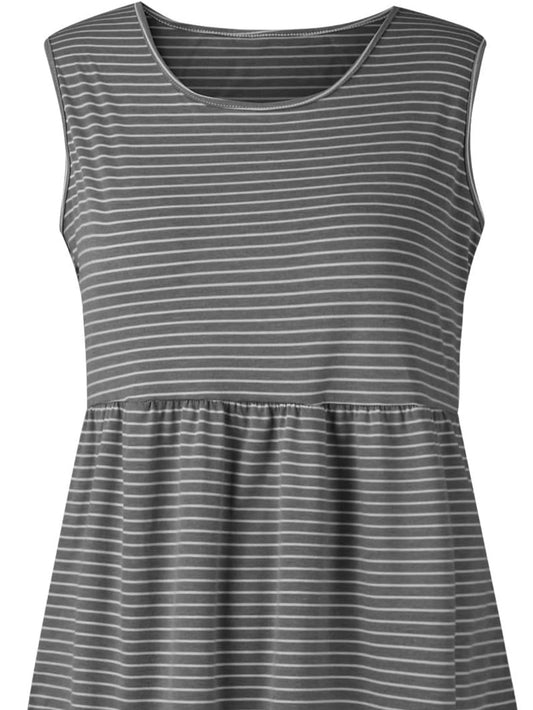 Loose Fit Round Neck Sleeveless Tank Tops