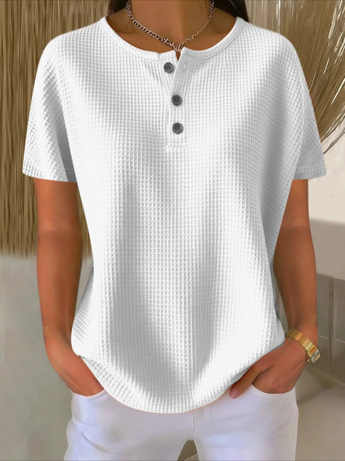 Solid Color Short Color Loose Casual Plain T-Shirt