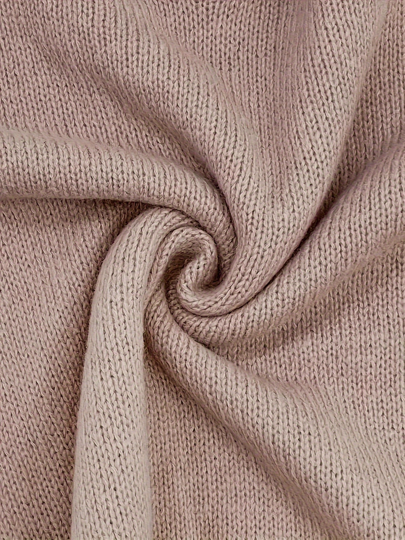 Solid Color V Neck Sweater, Casual Long Sleeve Sweater