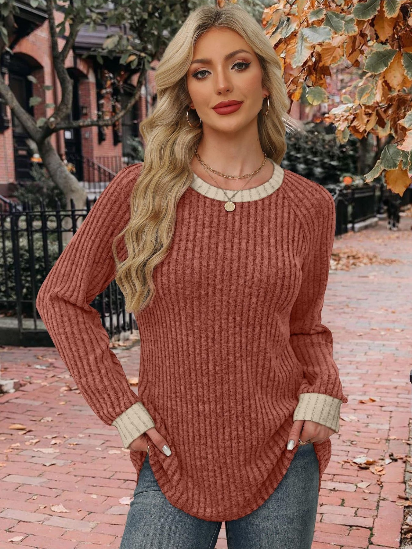 Loose Casual Fluff/Granular Fleece Fabric T-Shirt